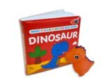 Spalvą keičiantis rinkinys su knygele ir dinozauro figūrėle