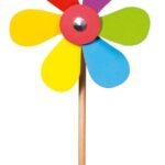 Spalvingas gėlės formos vėjo malūnėlis
