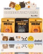 Stendas: 24 juosteliniai korektoriai su kačiuko motyvu