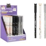 Stendas su 36 ištrinamais plonais 0.5 mm rašikliais „Kačiukai“