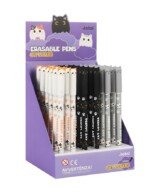 Stendas su 36 ištrinamais plonais 0.5 mm rašikliais „Kačiukai“