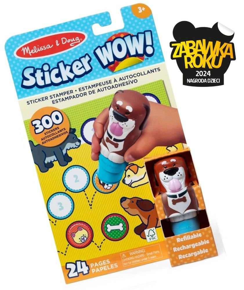 Sticker WOW! Šuniuko antspaudėlis su lipdukais Sticker WOW! Šuniuko antspaudėlis su lipdukais