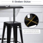 Sukraunamos metalinės baro kėdės (4 vnt.) vidaus ir lauko erdvėms