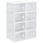 8 vnt. sukraunamos batų dėžės su magnetinėmis durelėmis