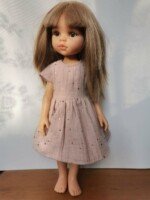 Suknelė 32 cm lėlėms, prislopinta rožinė