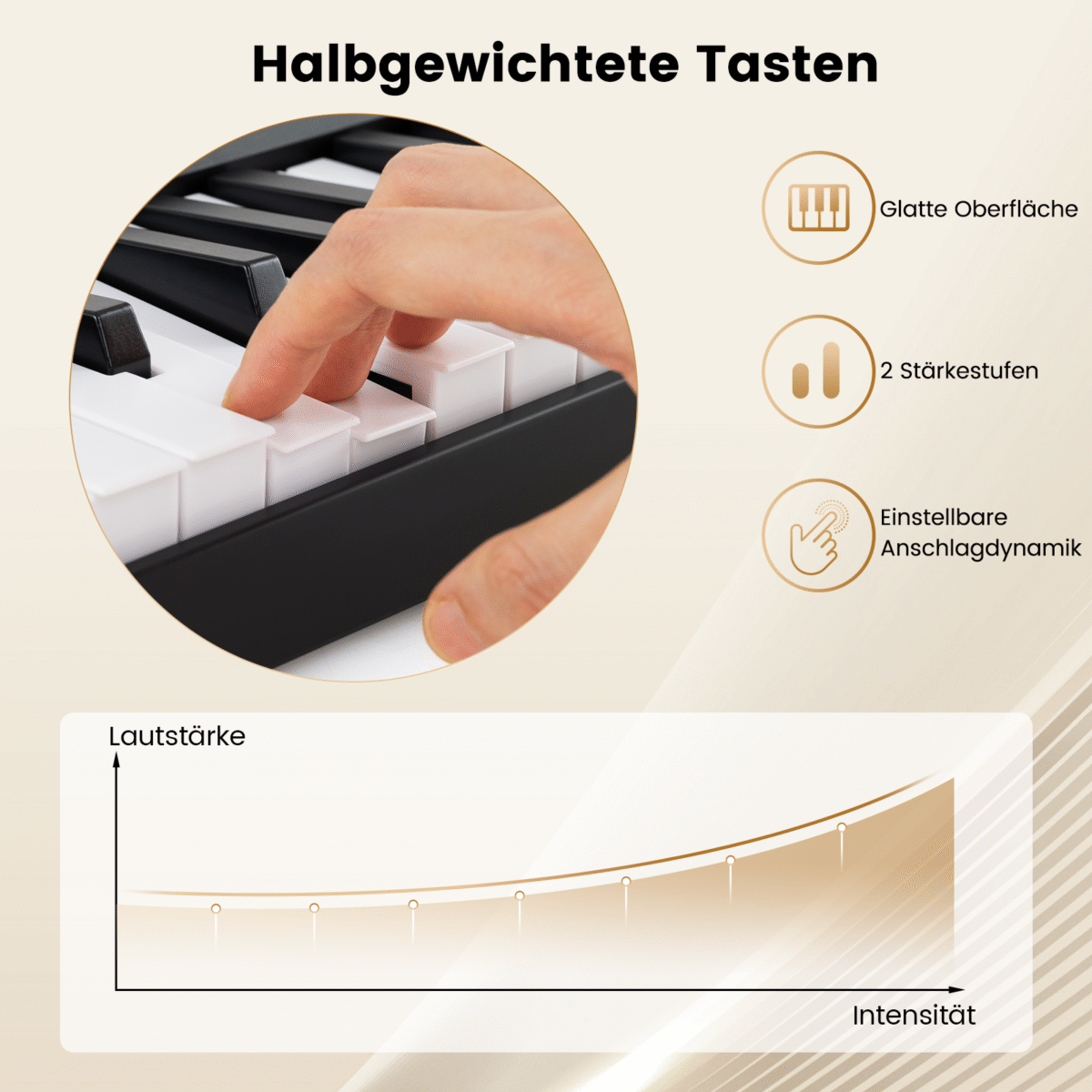 Sulankstomas 61 klavišo skaitmeninis pianinas su mokymo režimais (Juoda)