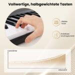 Nešiojamas 88 klavišų elektroninis pianinas su atlenkiama funkcija ir 3 mokymo režimais (Juoda)