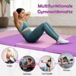 Sulankstomas gimnastikos čiužinys 240 x 116 x 5 cm (Violetinė ir Rožinė)