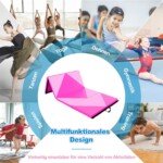 Profesionalus sulankstomas sporto ir gimnastikos kilimėlis (Ryškiai rožinė)