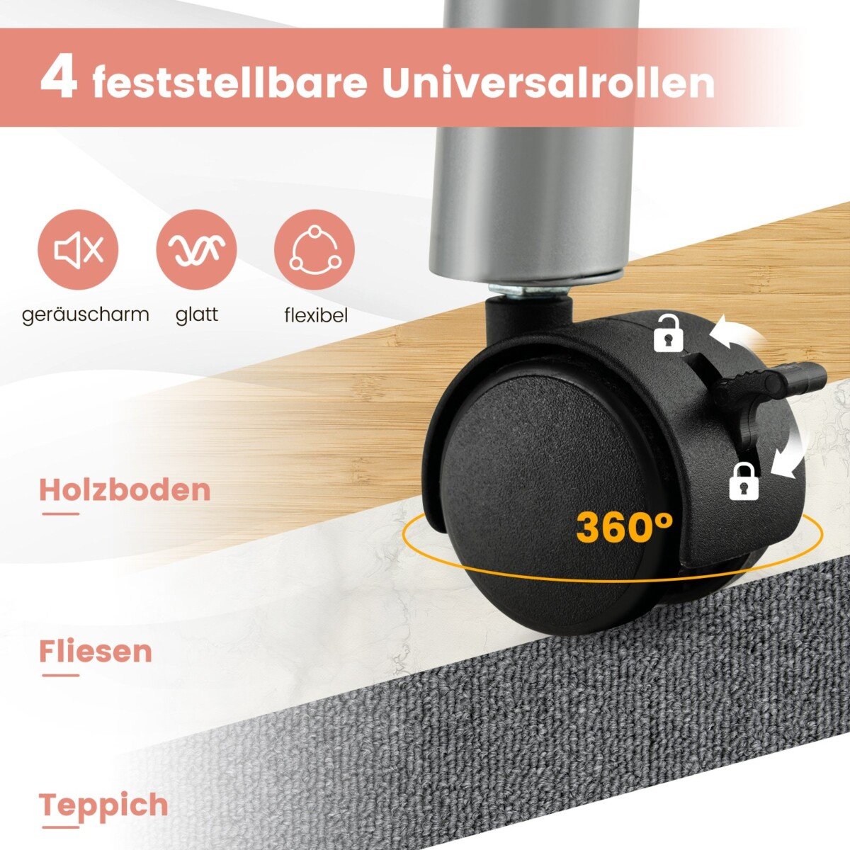 Sulankstomas manikiūro stalas su dulkių siurbliu ir LED lempos funkcija (Rožinė)