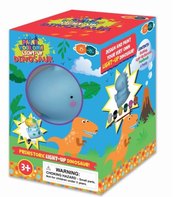 Šviečiantis dinozauras dažymui