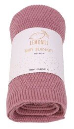 Tamsiai rožinis medvilninis vaikiškas pledas