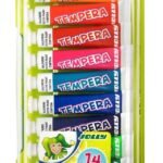 Tempera dažų rinkinys, 14 spalvų