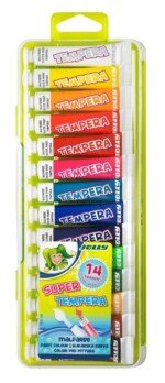 Tempera dažų rinkinys, 14 spalvų