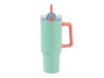 Termosinis puodelis su šiaudeliu, 1200 ml, žalias