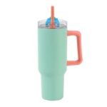 Termosinis puodelis su šiaudeliu, 1200 ml, žalias