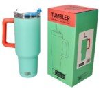 Termosinis puodelis su šiaudeliu, 1200 ml, žalias