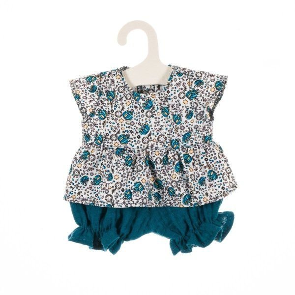 Tunika ir bloomeriai 38 cm lėlei – Turkusinės gėlės