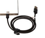 USB-C įkroviklio laidas su juoda katyte