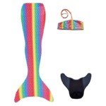 Undinėlės uodega su monofinu plaukimui ir bikiniu