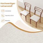 Valgomojo kėdžių komplektas (2 vnt.) su minkšta sėdyne ir gumuoto medžio kojomis (Riešuto)