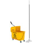 Valymo vežimėlis su vandens nugręžimo mechanizmu, 20 l talpos