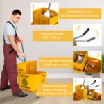Valymo vežimėlis su vandens nugręžimo mechanizmu, 20 l talpos