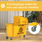 Valymo vežimėlis su vandens nugręžimo mechanizmu, 20 l talpos