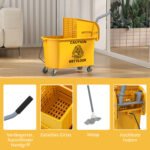 Valymo vežimėlis su vandens nugręžimo mechanizmu, 20 l talpos