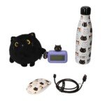 Violetinis žadintuvas su kačiuku