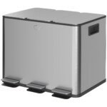 Virtuvės šiukšliadėžė su trimis 20 litrų skyriais ir kvapams nepralaidžiu dangčiu