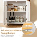 Virtuvės vežimėlis su stalčiumi ir rankšluosčių laikikliu (Balta)