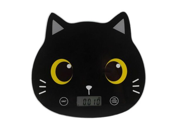 Virtuvinės svarstyklės su juoda kate