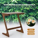 Stalas su Z formos bambuko dizainu (Ruda)