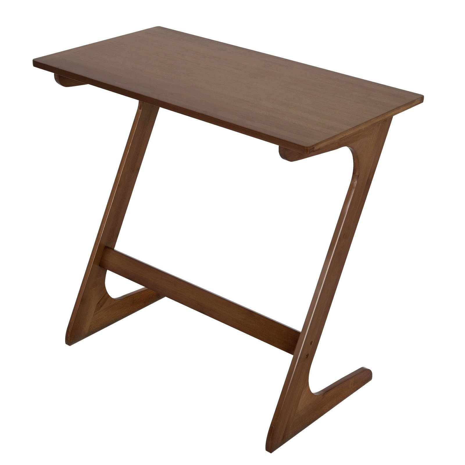 Z formos bambukinis šoninis staliukas (Ruda) Stalas su Z formos bambuko dizainu (Ruda)