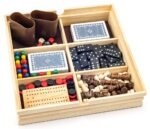 Žaidimų rinkinys medinėje dėžutėje