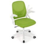 Ergonomiška biuro kėdė su atlenkiamomis atramomis ir svyravimo funkcija (Žalia)