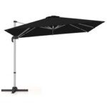 Stačiakampis skėtis nuo saulės 300x300 cm su rankena (Juoda)