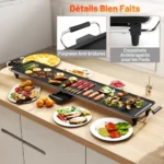 Elektrinė keptuvių plokštė su termostatu 1800W (Juoda)