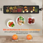 Elektrinė keptuvių plokštė su termostatu 1800W (Juoda)