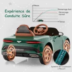 Elektrinis vaikiškas automobilis su pakaba ir nuotolinio valdymo pultu (Žalia)