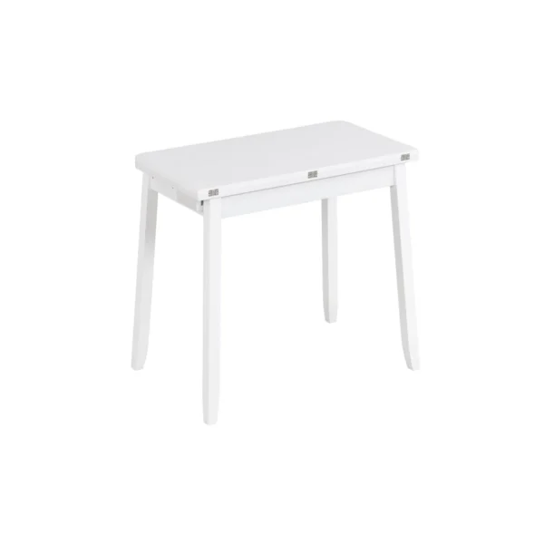 Išskleidžiamas valgomasis stalas su paslėptu stalčiumi (Balta)