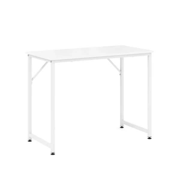 Kompaktiškas kompiuterio stalas su reguliuojamomis kojomis (Balta)