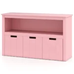 Daugiafunkcinė laikymo spintelė su stalčiais ir ratukais (Rožinė)