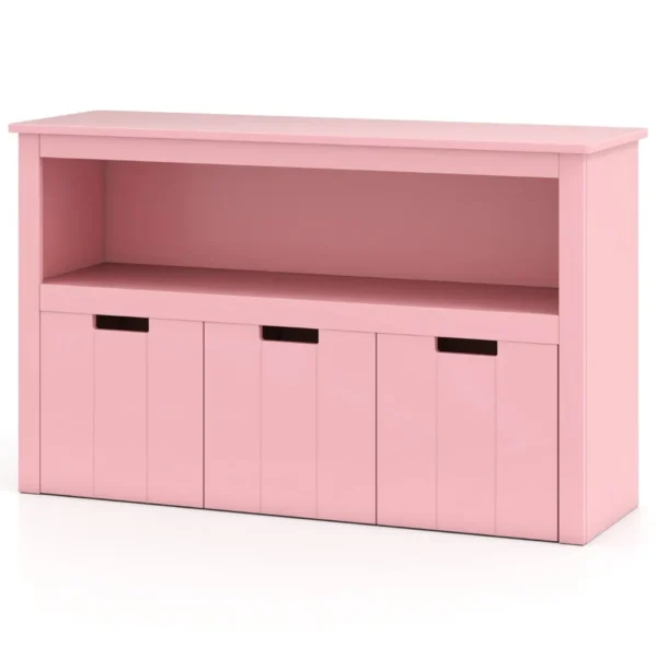 Daugiafunkcinė laikymo spintelė su stalčiais ir ratukais (Rožinė)