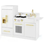 Vaikų virtuvėlės rinkinys su kriaukle ir ledo generatoriumi (Balta)
