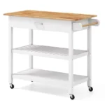 Virtuvės sala su stalčiais ir lentynomis (Balta)