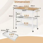 Virtuvės sala su stalčiais ir lentynomis (Balta)