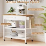 Virtuvės sala su stalčiais ir lentynomis (Balta)