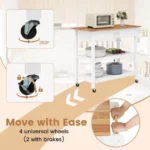 Virtuvės sala su stalčiais ir lentynomis (Balta)